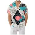 thumbnail image 1 of 80s Disco Outfit Hipster Free Hawaiian Shirt for Men - Retro 80s Style Short Sleeve Button Down Casual Cuban Shirts for Men Boys, 1 of 5