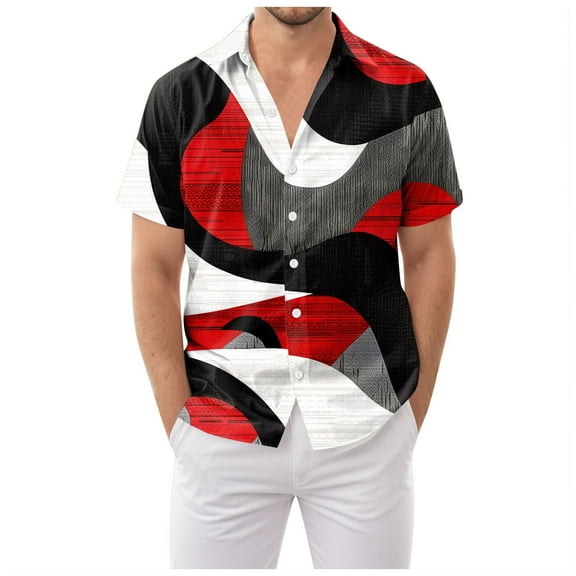 80s Disco Outfit Hipster Free Men's Dinosaur Hawaiian Shirts Casual Button Up Short Sleeves Printed Shirt Party Outfit Funny Beach