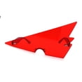 thumbnail image 1 of 80s Funk Lighting Bolt Electric Triangle Shield Sunglasses Red, 1 of 4