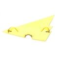 thumbnail image 1 of 80s Funk Lighting Bolt Electric Triangle Shield Sunglasses Yellow, 1 of 4