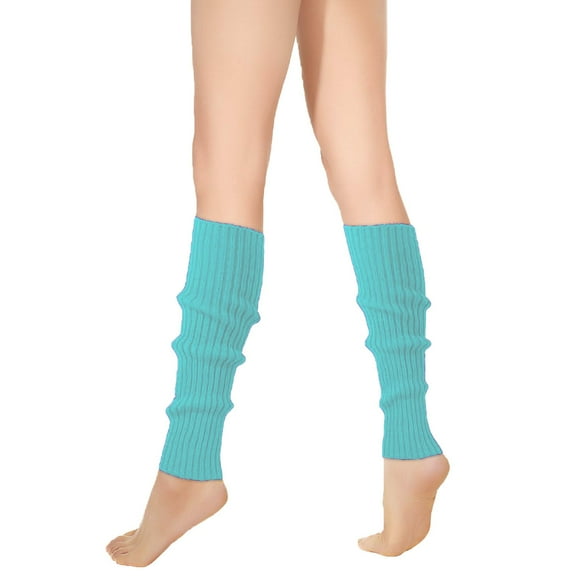 80s Leg-Warmers for Women Trendy Knee-High Ribbed Knitted Athletic Sports Yoga Thermal Warm Y2K Long Boot Footless Socks Winter