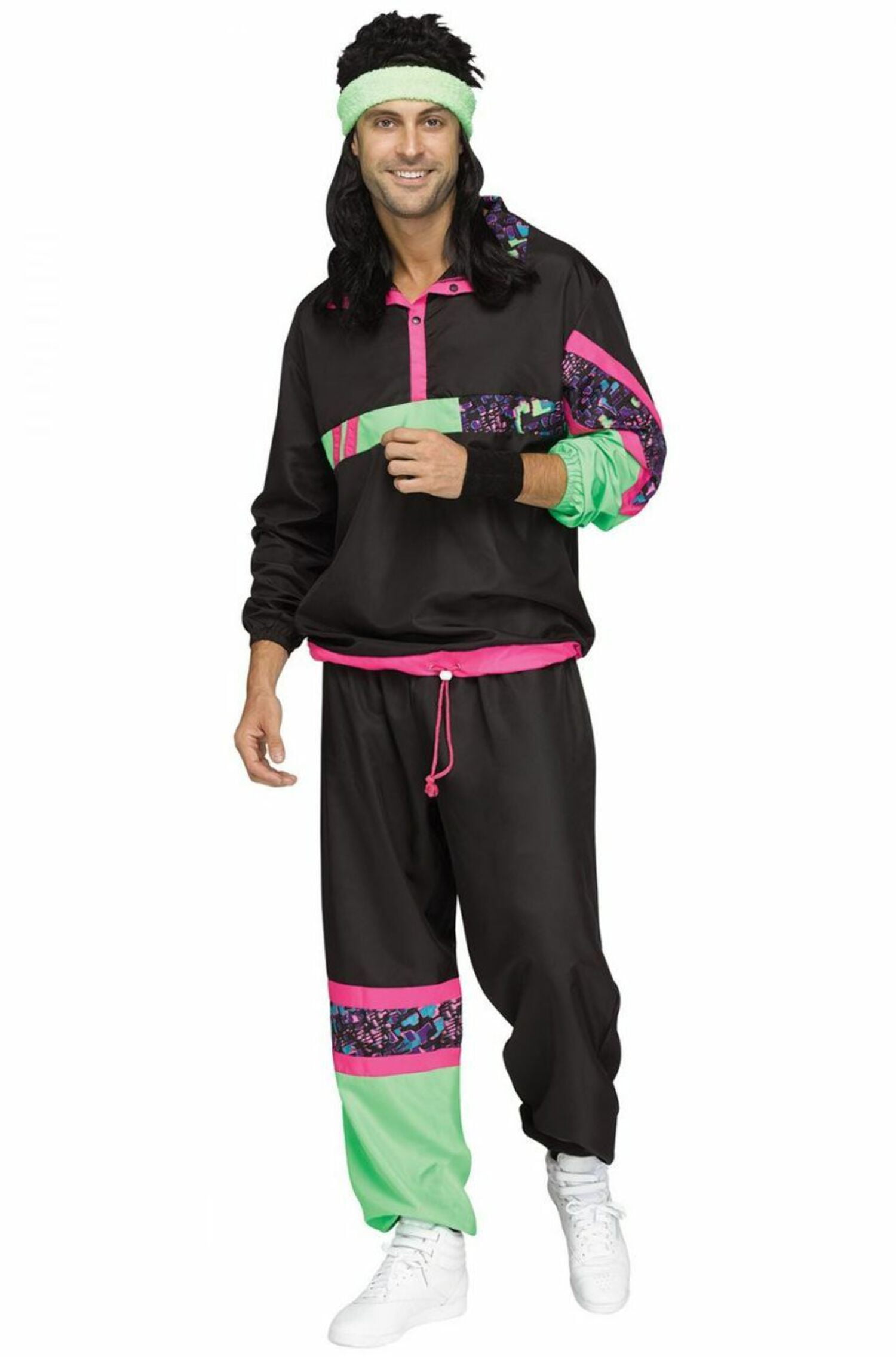ミュージシャン FANTASTICS FAN FAN HOP TRACK SUIT Fun World 80s Male Track Suit Adult Costume, includes Top and