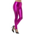 thumbnail image 1 of 80s Metallic Disco Leggings Adult Pink 1980s Small Female Fancy Dress Party Book Week Halloween, 1 of 2