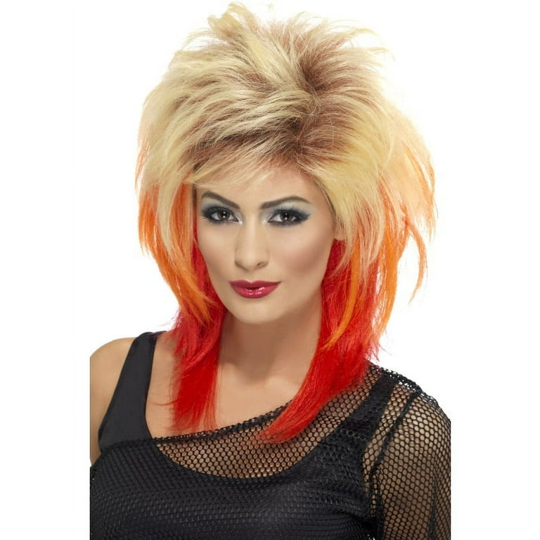 80s Mullet Wig Adult Blonde Red 80s Mullet Wig Adult Blonde Red