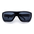 thumbnail image 1 of 80s Narrow Rectangle Sport Monoblock Shield Plastic Sunglasses All Black, 1 of 8