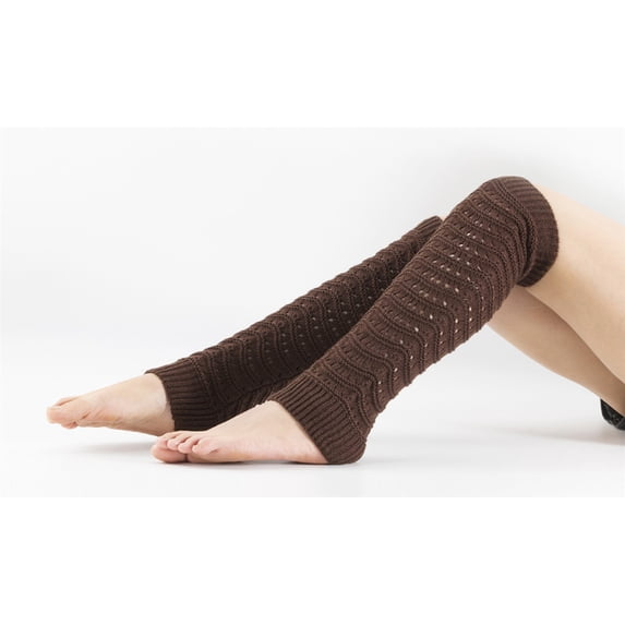Sunshuilll Big & Tall Ribbed Knit Leg Warmers, Brown