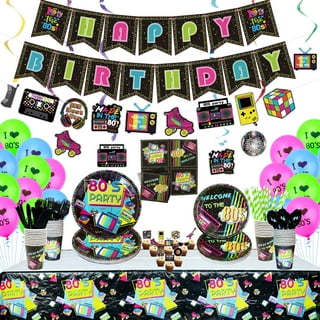 80s Small Plate 8pc Party Goods 80s Small Plate 8pc Party Goods