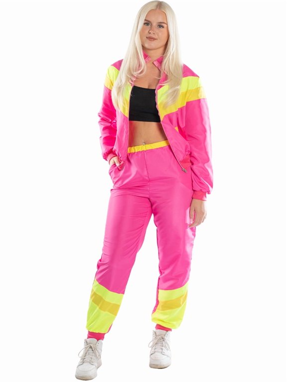 80s Pink Shell Suit Women's Costume Large 14-16