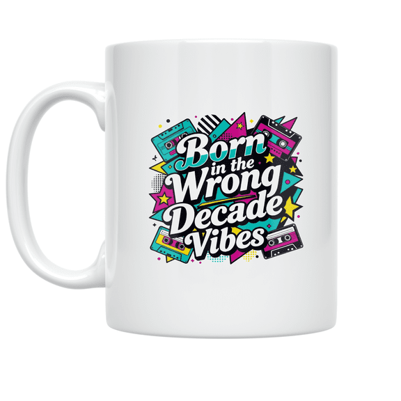 80s Pop Culture Nostalgia - Retro Lovers - 11 oz Ceramic Coffee Mug