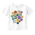 thumbnail image 1 of 80s Retro MTV Logo Colorful Buttons Toddler Boy Girl T Shirt Infant Toddler Brisco Brands 6M, 1 of 6