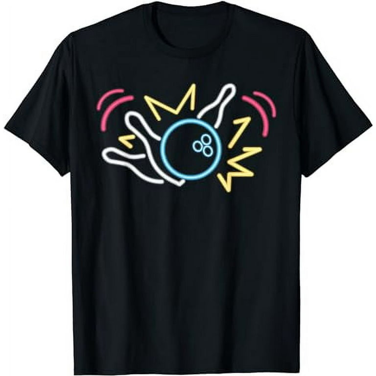 80s Retro Neon Sign Strike Bowling T-Shirt 80s Retro Neon Sign Strike Bowling T-Shirt
