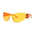 thumbnail image 1 of 80s Robotic Rectangular Rimless Shield Sport Plastic Sunglasses All Orange, 1 of 4