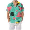thumbnail image 1 of 80s Shirts for Men Funny Vintage 90s Outfit for Men Hawaiian Shirts Button-Up 90s Party Beach Shirt Mens Clothing Holiday Funny Nightclub, 1 of 5