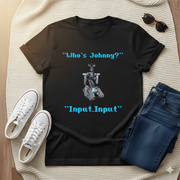 80s Short Circuit Johnny 5 Robotics Novelty Sci-Fi Humor Unisex T-Shirt, up to Size 5XL