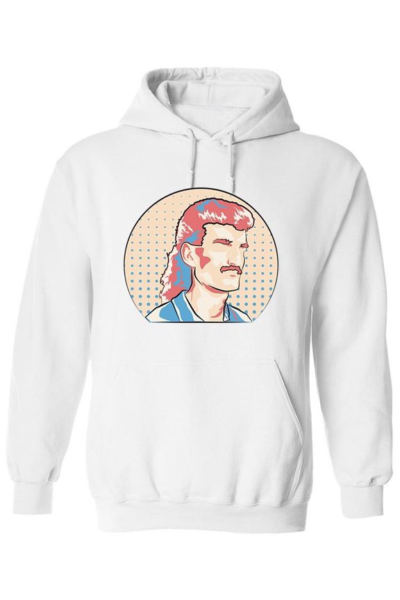 80s Style Man Portrait Hoodie Men -Image by Shutterstock, Male Large