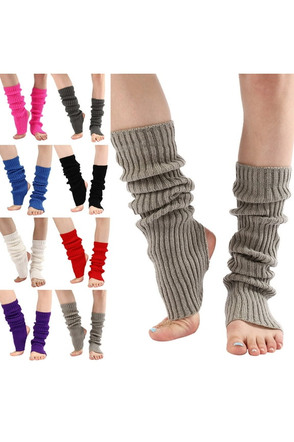80s Style Ribbed Knit Leg Warmers for Women and Men Dance Sports Use