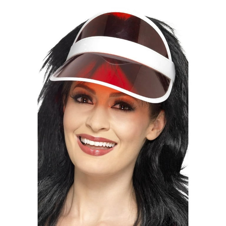 80s Sun Visor Adult Poker Hat Red 80s Sun Visor Adult Poker Hat Red