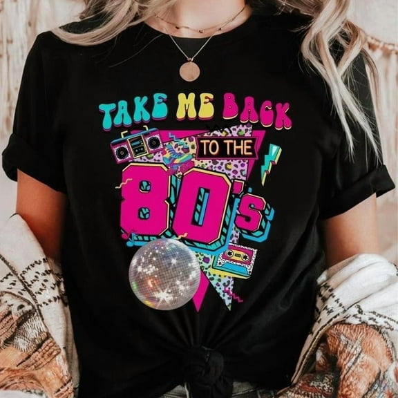 80s Theme Party Women’s Tee – “Take Me Back” Unisex Sizing, SC - Made Retro Tops