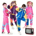 thumbnail image 1 of 80s Tracksuit Hip Hop Costume for Kids Halloween Retro Sportswear Cosplay Outfits, 1 of 6