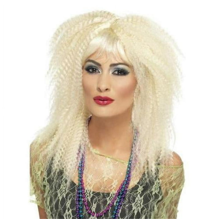 80s Trademark Crimp Wig Adult Blonde