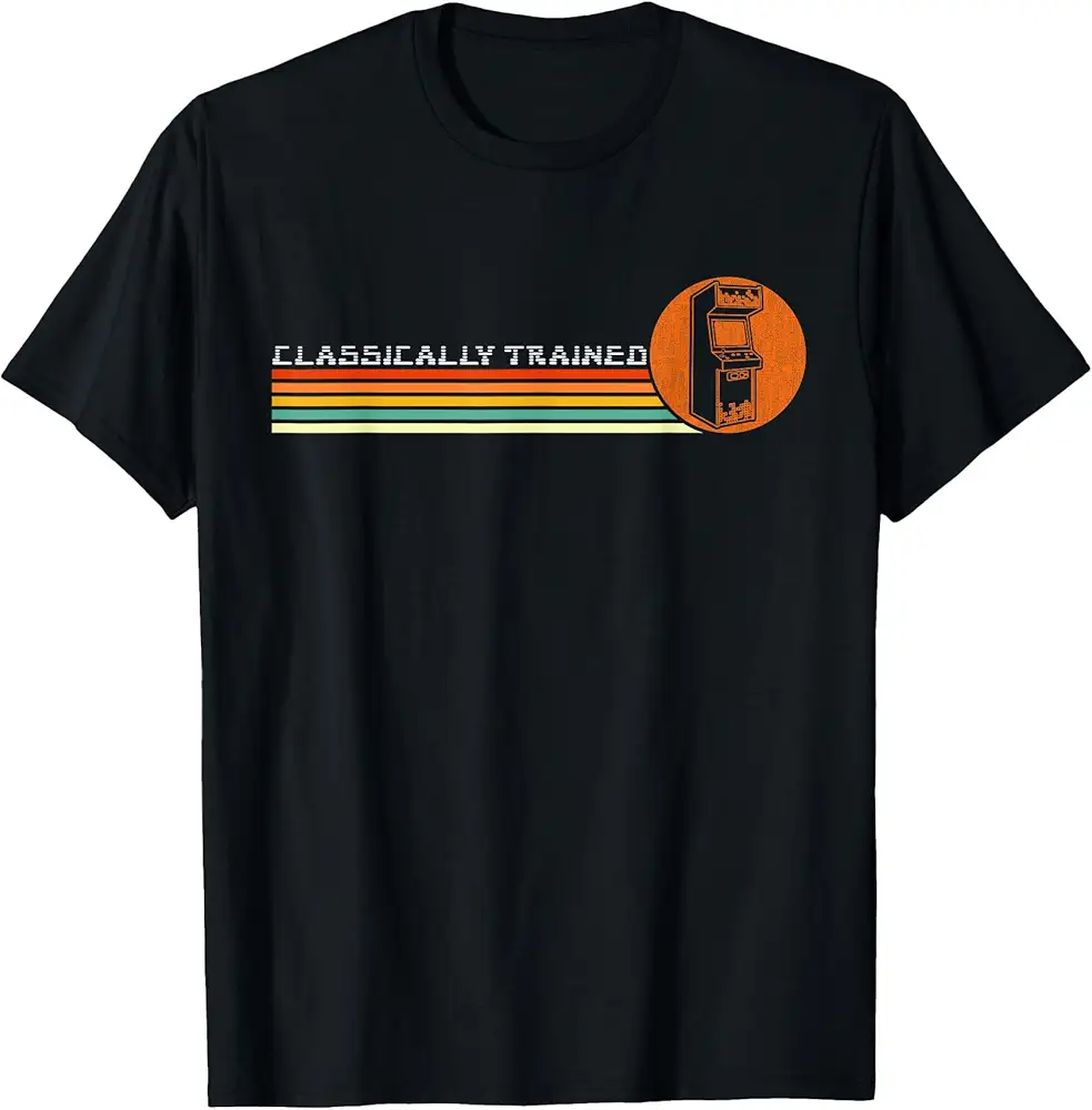 80s Video Game Vintage Retro Arcade Classically Trained T-Shirt Z11303 ...