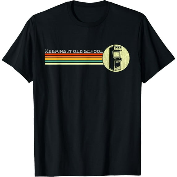 80s Video Game Vintage Retro Arcade old school T-Shirt men and women can wear, black, white, gifts