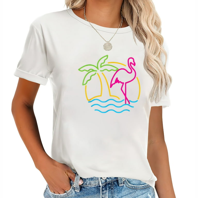 80s Vintage Miami Retro Neon Pink Flamingo T-Shirt 80s Vintage Miami Retro Neon Pink Flamingo T-Shirt