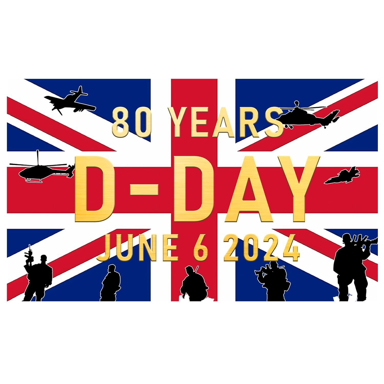 80th Anniversary Of D Day Landings Flag 6th June 1944 2024 Operation