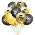 thumbnail image 1 of 80th Birthday Balloons Black and Gold 80th Birthday Party Decorations for Men Women Latex Confetti Balloon Happy 80 Years Old Theme Birthday Supplies 12 Inch 15 Pack(80 Birthday Decor), 1 of 5