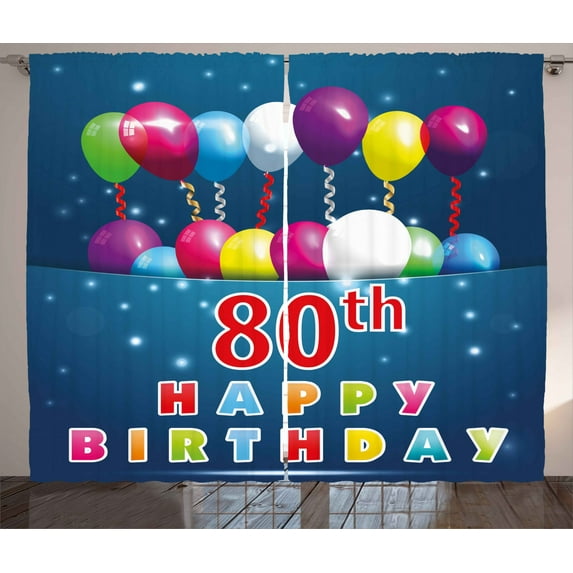 Ambesonne Colorful Curtains 2 Panel Set, Blue Colored Backdrop, 108" x 108", Multicolor