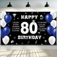 thumbnail image 1 of 80th Birthday Decoration for Men Women, Happy 80th Birthday Banner Blue, 80 Year Old Birthday Party Yard Sign Photo Booth Props Background Decor Supplies Outdoor Indoor, 1 of 4