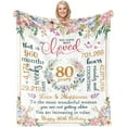 thumbnail image 1 of 80th Birthday Decorations for Women,80th Birthday Gifts for Women,Best 80th Birthday Gifts,Happy 80th Birthday Decorations for Her,Wife,Sister,Friend,Soft Throw Blanket 50" X 60", 1 of 6