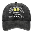 thumbnail image 1 of 80th Birthday Gift Embroidery Baseball Cap Men's Washed Distressed Design Casual Hat Grey One Size, 1 of 3