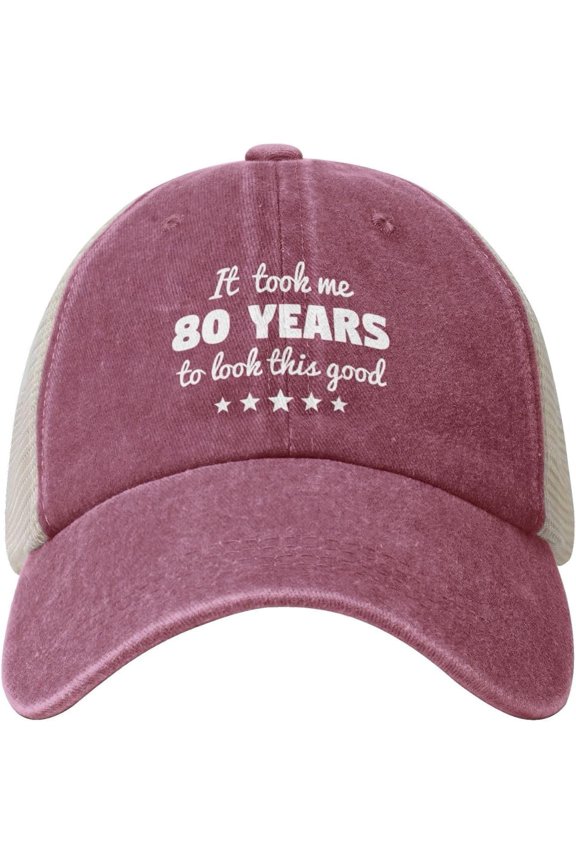 80th Birthday Gift It Took 80 Years to Look This Good Funny Cowboy Hat Vintage Mesh Baseball Cap Adult Dad Hat Black