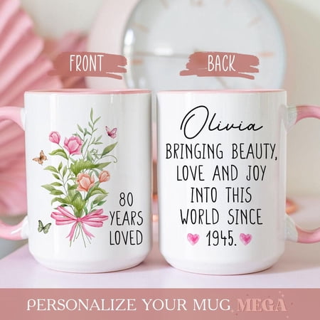 80th Birthday Gift Personalized 80th Birthday Mug Custom Eighty Birthday Gift Chapter Eigh