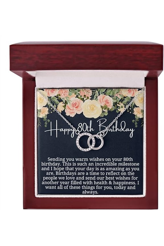 80th Birthday Gift for Women, 80th Birthday Gift for Mom, 80th Birthday Necklace for her, 80 Year Old Birthday Gift With Message Card