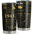 thumbnail image 1 of 80th Birthday Gifts For Women/Men, Back In 1943 Tumbler 20oz, 80 Year Old Birthday Gifts For Men/Women, 1943 Birthday Gifts For Men, 80s Party Decorations, 80th Birthday Decorations Travel Cup, 1 of 6