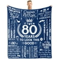 thumbnail image 1 of 80th Birthday Gifts for Men, 80 Years Old Birthday Gifts for Men, 80th Birthday Gifts Blanket 60"x50", 80 Year Old Gifts for Men, Mens 80th Birthday Gift Ideas, Happy 80th Birthday Decorations for Men, 1 of 6