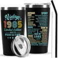 thumbnail image 1 of 80th Birthday Gifts for Men Women, 80 Year Old Gifts Idea for Him Her, Happy 80th Birthday Tumbler Cup Over 80, Gift for Woman Man in Their 80s Back in 1945 Year Tumbler, Turning 80 Birthday Present, 1 of 1