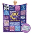 thumbnail image 1 of 80th Birthday Gifts for Women, 80th Birthday Blanket with Gift Box, 80 Year Old Birthday Gifts for Women, 80 Birthday Gifts for Women, Birthday Gifts for 80 Year Old Woman, 1 of 5