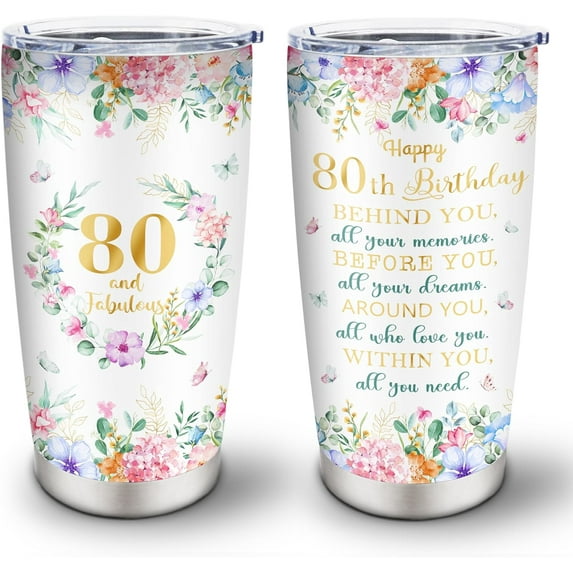 80th Birthday Gifts for Women, Best 80th Birthday Gifts, 80 Birthday Gifts, 80 Year Old Birthday Gifts for Women, 1943 80 Birthday Gifts for Women, Gifts for 80 Year Old Woman 20oz Tumbler
