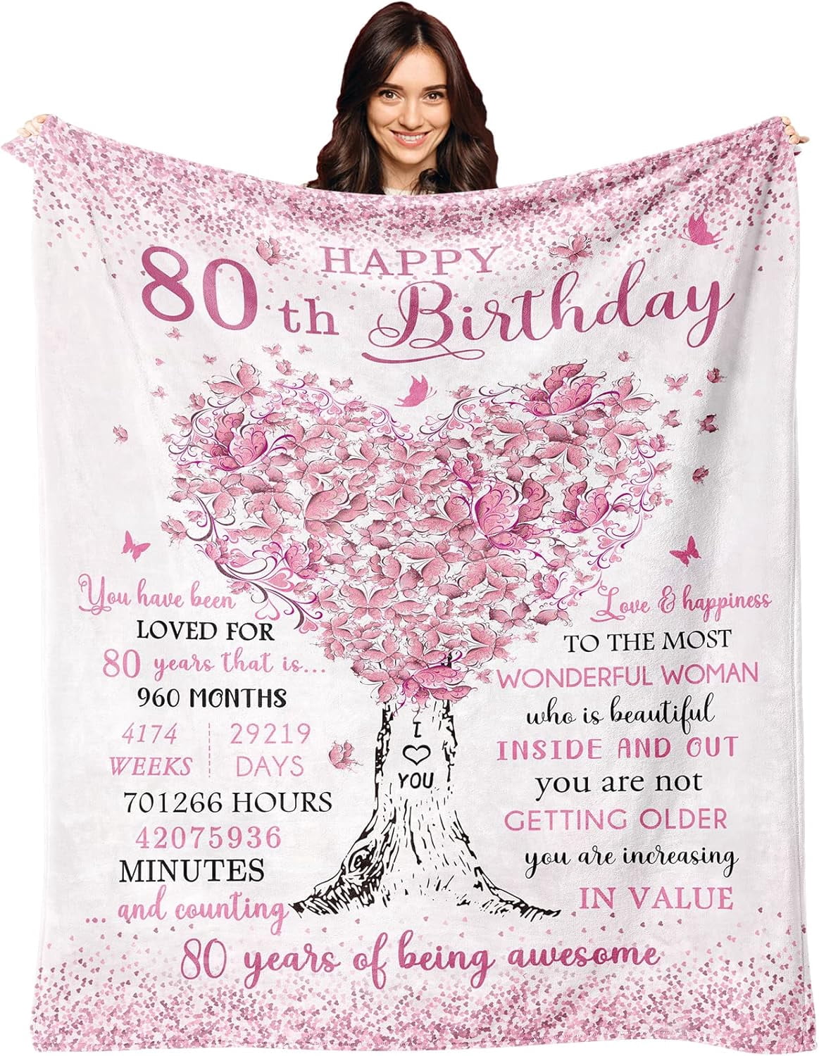 80th Birthday Gifts for Women Blanket, 80 Year Old Birthday Gifts for Women, 80th Birthday Decorations for Women, Best Gifts for 80th birthday/80 Years Old, 80th Birthday Gifts Ideas