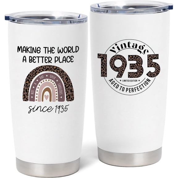 80th Birthday Gifts for Women - Gifts for 80 Years old Woman - 1945 Birthday Gift for Mom/Grandma - Happy 80th Birthday Gift Ideas - 80th Birthday Decorations, 20 oz Tumbler