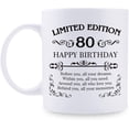 thumbnail image 1 of 80th Birthday Gifts for Women Men - 11 oz Coffee Mug - 80 Year Old Present Ideas for Mom, Dad, Wife, Husband, Son, Daughter, Friend, Colleague, Coworker (80th Birthday Gift), 1 of 7