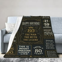 80th Birthday Gifts for Men, 1945 80 Year Old Blanket , Retirement Christmas Fathers Day Birthday Gifts for Him Dad Papa Grandpa Husband Uncle 50x40