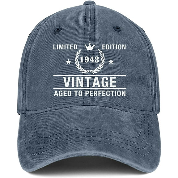 80th Birthday Gifts for Men Women Hats 1943 Vintage 80 Year Old Embroidered Baseball Cap