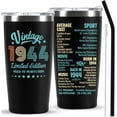thumbnail image 1 of 80th Birthday Gifts for Men women, 80 Years Old Birthday Gift for Him Her, 1944 Eighty Birthday Present, Happy 80th Birthday Tumbler Cup, 1 of 6