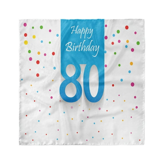 80th Birthday Head Scarf, Polka Dots Birthday, Head Wrap, 3 Sizes, by Ambesonne