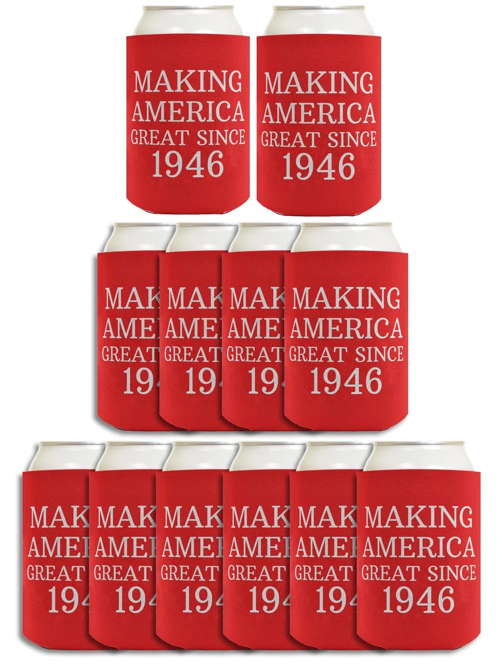 80th Birthday Party Coolers Making America Great Since 1946 12-Pack Can Coolie Drink Coolers Thermocoolers