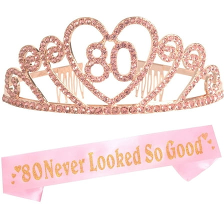 80th Birthday Sash And Tiara For Women - Fabulous Glitter Sash   Gravity